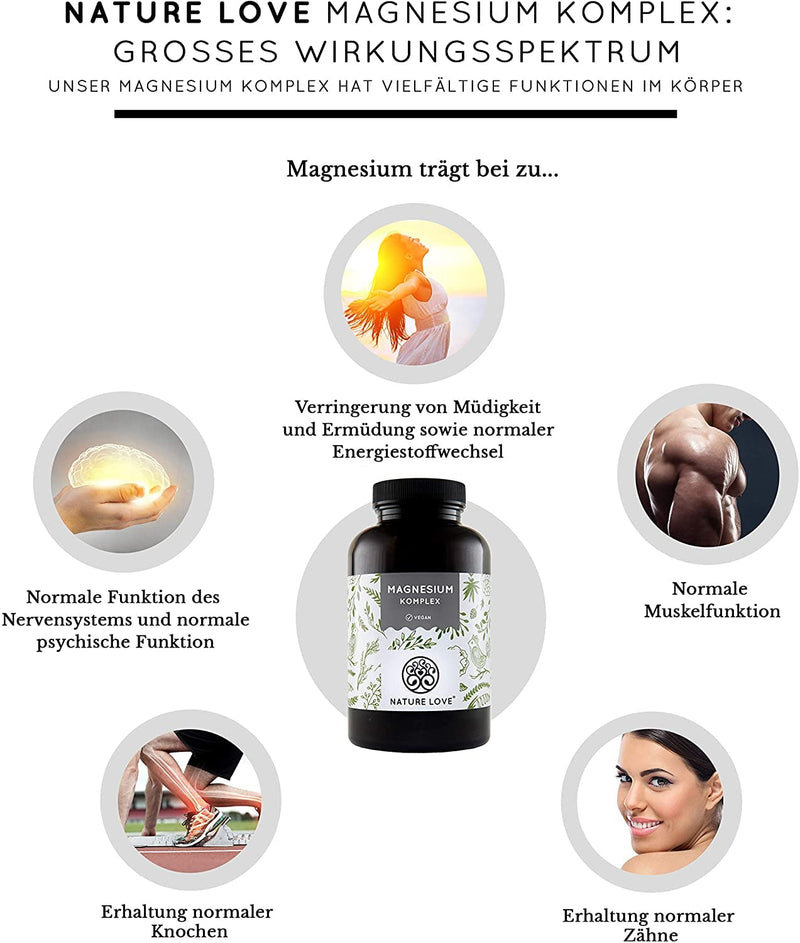 Magnesium Complex, 400 Mg Elementary Magnesium Per Daily Dose, Magnesium Citrate, Magnesium Oxide, Magnesium Bisglycinate, Magnesium Malate, Magnesium Ascorbate, Vegan And High Dosage - NewNest Australia