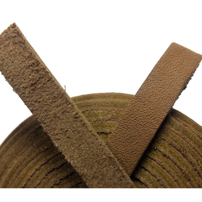 TOFL Genuine Top-Grain Leather Strap | 72 Inches Long | 3/8 Inch Wide | 1/8 Inch Thick (7-8 oz) | 1 Leather Strip for DIY Arts & Craft Projects, Clothing, Jewelry, Wrapping | Medium Brown - NewNest Australia