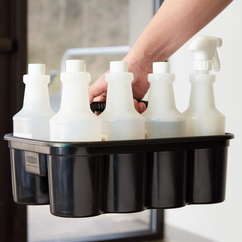 Rubbermaid Commercial Products Deluxe Carry Caddy for Cleaning Products, Spray Bottles, Sports/Water Bottles, and Postmates/Uber Eats Drivers, Black (FG315488BLA) 1 Pack - NewNest Australia