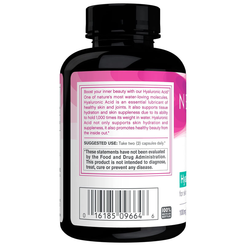 NeoCell Hyaluronic Acid, Daily Hydration for Skin Hydration & Suppleness, 100mg ,60 Capsules (Package May Vary) - NewNest Australia