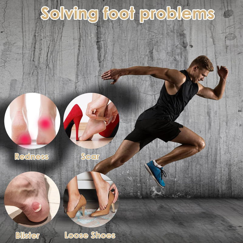 Sibba 2 pairs of premium heel pads, shoe insoles, 2-in-1 heel pads made of foam, non-slip insoles, self-adhesive heel protection, heel cushions for shoes that are too large, boots, shoe fillers, black 1 pair, beige 1 pair - NewNest Australia