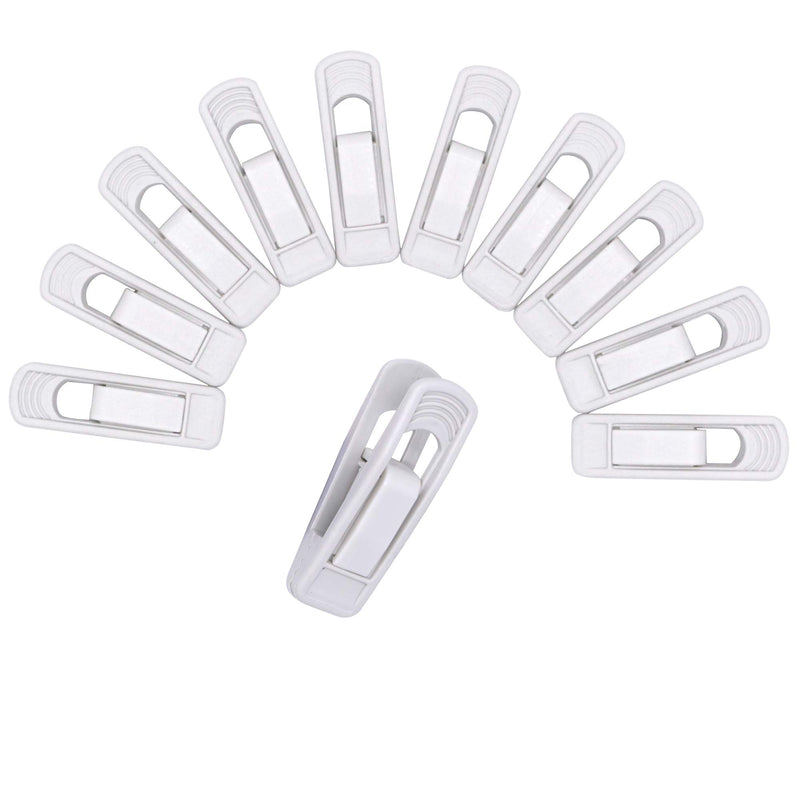 NewNest Australia - Tinfol 40pc Hanger Clips - White Strong Pinch Grip Clips for Use with Slim-line Clothes Velvet Hangers, Multi-Purpose Finger Clips for Home 
