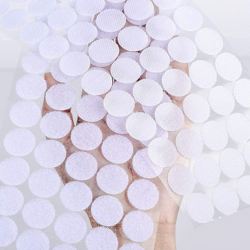 Self Adhesive Dots 600PCS (300 Pairs) 3/4"/20mm Strong Sticky Dot Coins Waterproof Hook & Loop Dots with Adhesive for Art Craft Classroom Office Home Deco White 0.78inch/20mm White - NewNest Australia