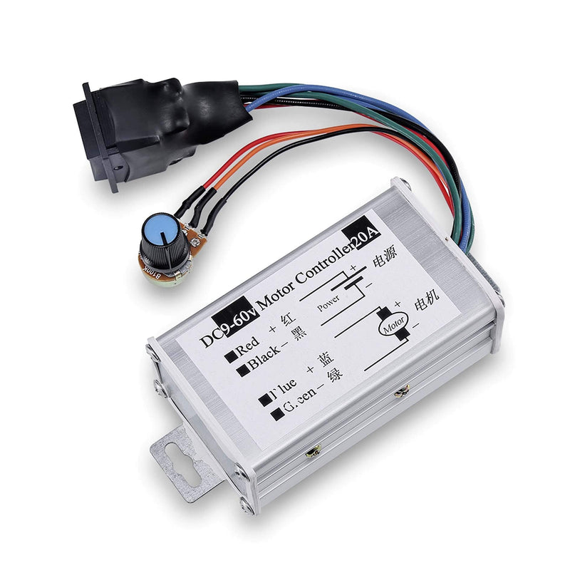 DC Motor Speed Controller,Hima Brush Motor Driver Controls Module DC 9V-60V 12V 24V 36V 48V 60V Motor Pulse Width Modulator Regulator 20A 1200W PWM Monitor Dimmer Governor with Switch & Knob - NewNest Australia