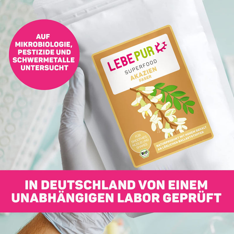 Lebepur Bio Acacia Fibers Vegan 500G, 90% Fiber, Neutral In Taste, Acacia Fiber Powder For Natural Digestion, Gluten-Free, No Additives, High Fiber Content With 90G Per 100G - NewNest Australia