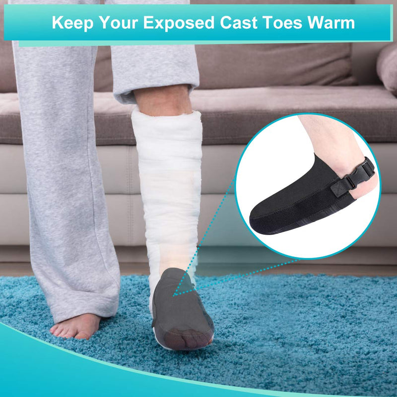 Haofy Toe Warmer, Toe Cover Toe Protection with Heel Attachment, Warming Plaster Socks for Keeping Toes Warm and Clean, Ideal for Leg Foot Ankle Casts Black - NewNest Australia