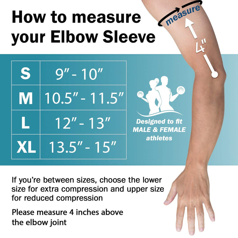 POWERLIX Elbow Support for Men/Women/Kids, 2 Pack Elbow Brace Compression Arm Support for Tendonitis, Tennis Elbow, Golfers Elbow, Support Sleeves for Sports Protection and Pain Relief, Black, Large L - NewNest Australia