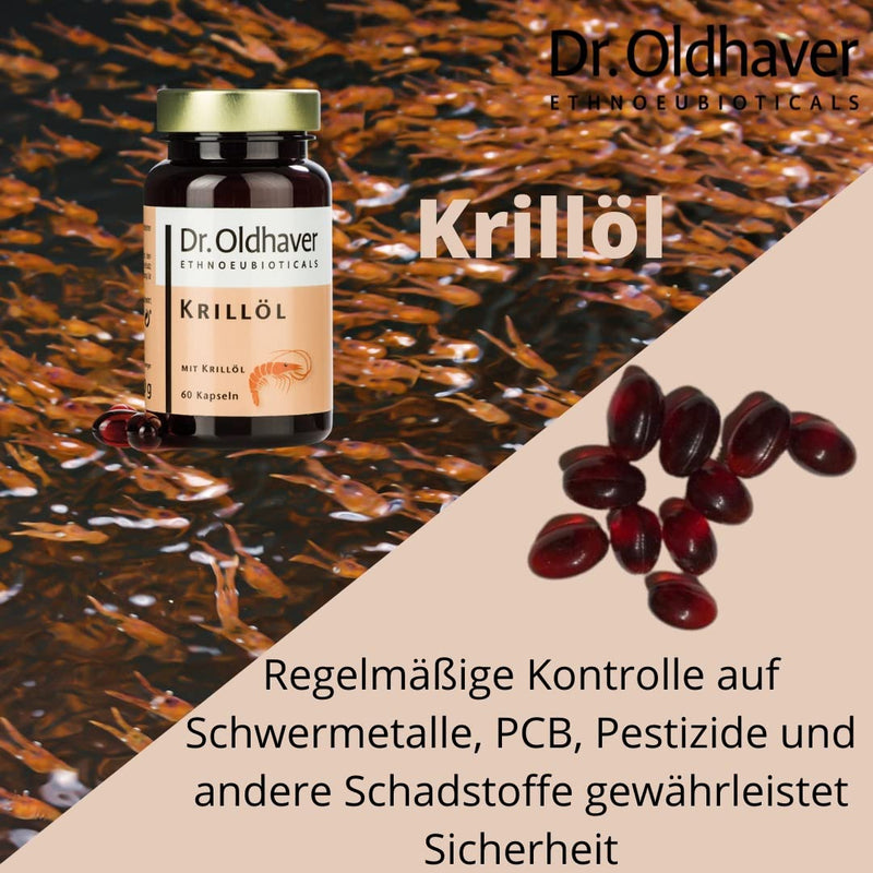 Dr. Oldhaver Krill Oil (60 Capsules) | Omega-3 from krill oil in high doses | Gluten-free, lactose-free, dye-free - top quality - NewNest Australia
