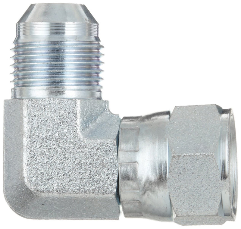 Dixon 6500-8 Zinc Plated Steel Hydraulic Pipe Fitting, 90 Degree Elbow, 3/4"-16 NPT Male 37 Degree Flared x 3/4"-16 NPT Female 37 Degree Swivel 3/4" x 3/4" - NewNest Australia