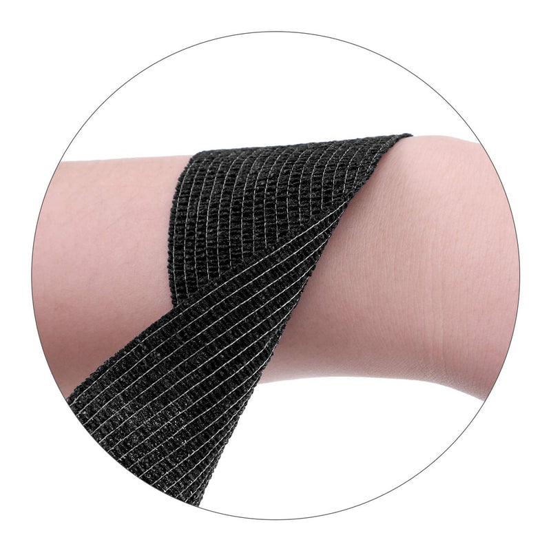 12 Pieces Self Adhesive Bandage Wrap Tape Stretch Self Adherent Cohesive Toe Tape for Sports, Wrist, Ankle, 5 Yards Each (Black, 2 Inches) Black 12 Count (Pack of 1) - NewNest Australia