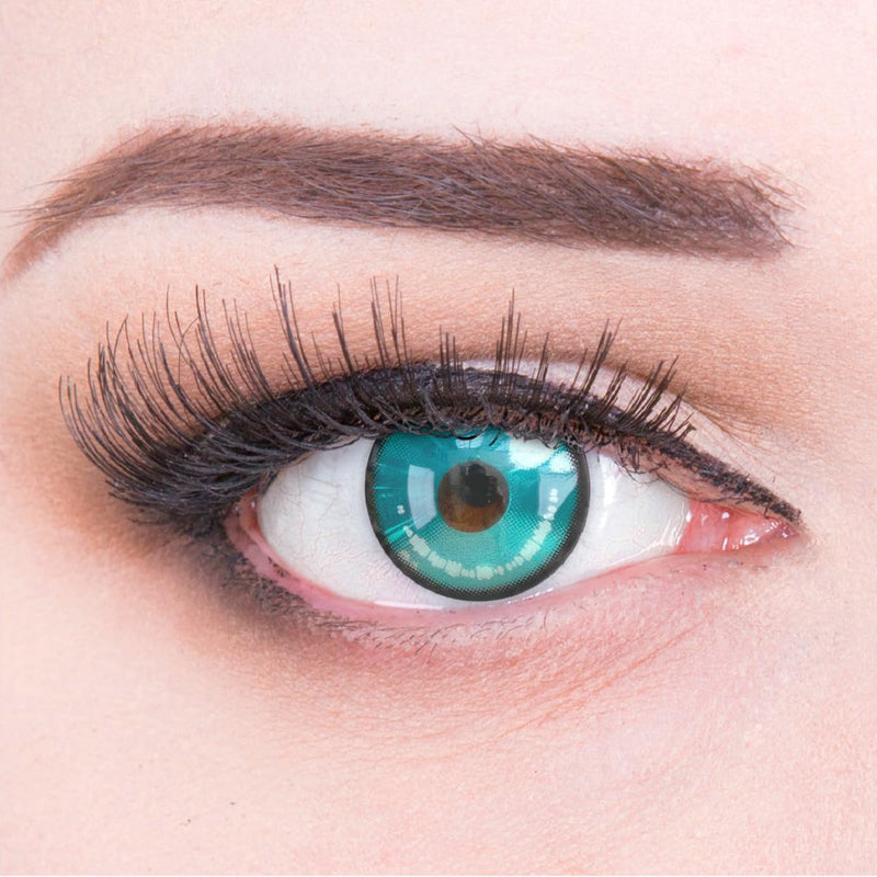 Meralens Colored Contact Lenses Anime Arc 2 Green Crazy Fun Green Annual Lenses 1 Pair Without Prescription With Free Lens Case - Top Quality For Fancy Dress, Carnival, Halloween, Cosplay 2023 - NewNest Australia