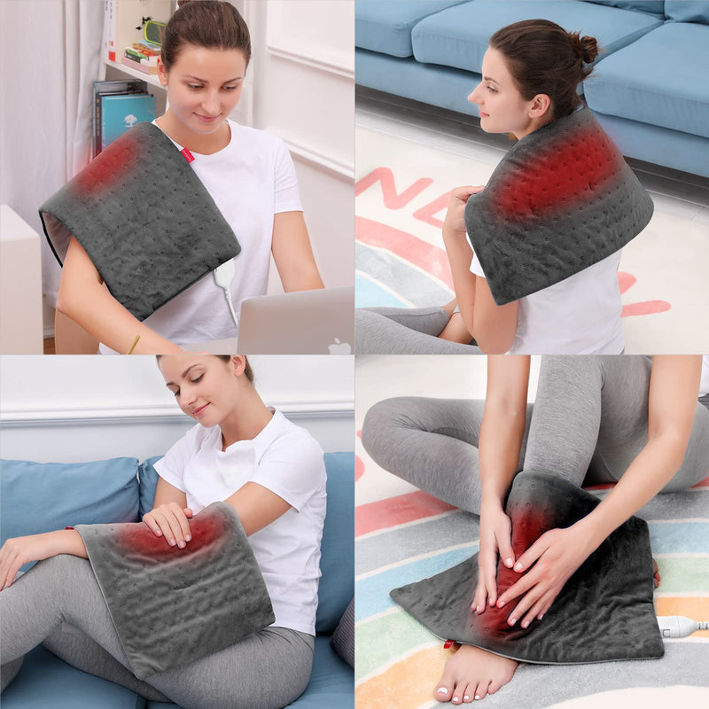 Comfytemp Electriches heating pad with automatic switch-off 30 x 60cm, large heat pad with 3 heat settings, dry and moist heat therapy for back, shoulder, neck, washable heating pad - NewNest Australia
