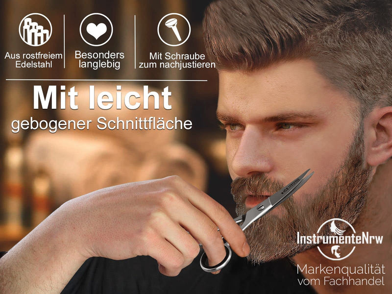 Curved beard scissors - hair scissors with micro-serration 13 cm stainless steel - NewNest Australia