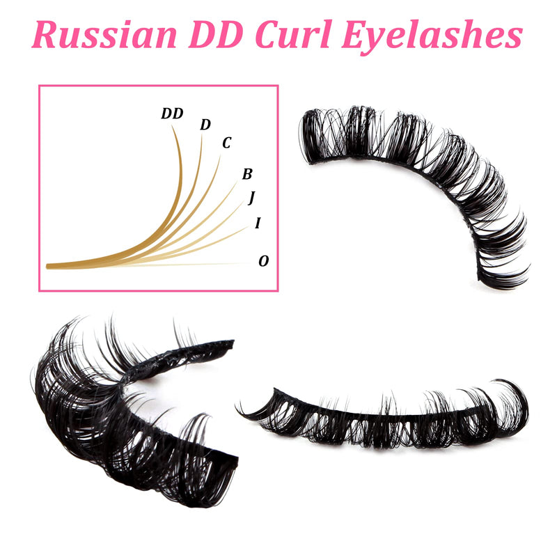 False Eyelashes Russian Strip Lashes D Curl Fluffy Wispy Lashes 10 Pairs Reusable Natural Look Faux Mink Lashes Volume Fake Eyelashes Handmade Thick Soft Long Dramatic Eyelashes (DH0602) DH0602 - NewNest Australia