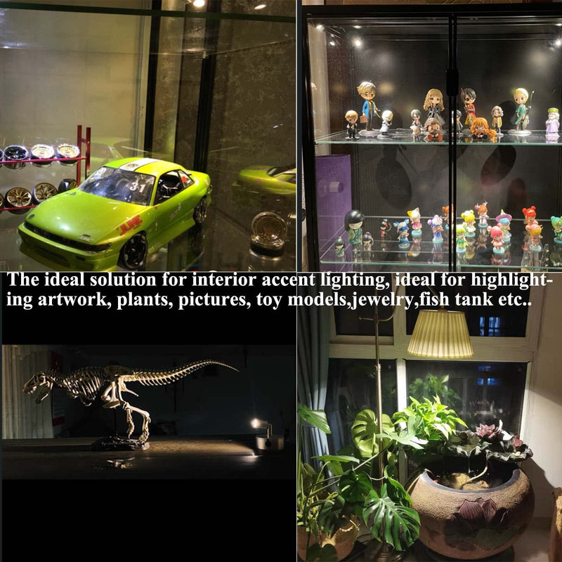 Taysing LED Spot Light Indoor Picture Lights Art Lights Accent Lights Little Spotlight Up Lights for Painting Picture Plants Jewelry Showcase Model Display Shelves Under Cabinet(Cold White-2 Pack) Cold White-2 Pack - NewNest Australia