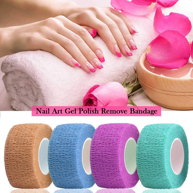Noverlife 12 Colors Non-wonven Self Adhesive Bandage Wrap for Finger Guard Nail Protector, 2.5cm x 4.5m / 1" x 5yd Waterproof Cohesive Elastic Tape Sports Fixing Band Stretch Wrap - NewNest Australia