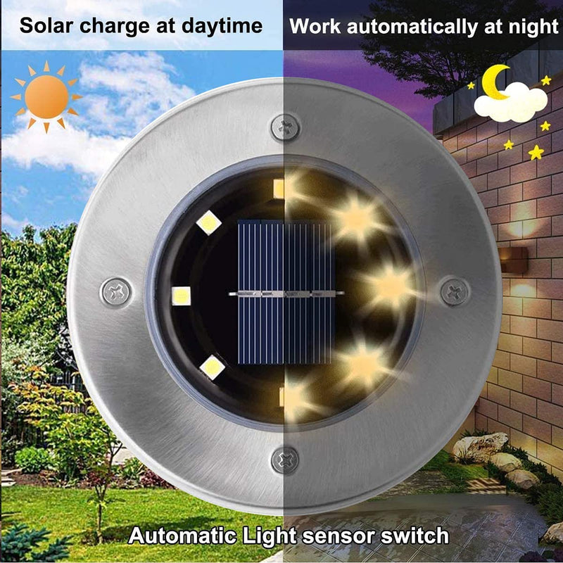 Rayolon Solar Ground Lights, Waterproof Solar Garden Lights, Upgraded Outdoor Garden Waterproof Bright in-Ground Lights, Landscape Lights for Pathway,Yard,Deck,Lawn,Patio,Walkway (4 Pack Warm Light) 4 Pack Warm Light - NewNest Australia