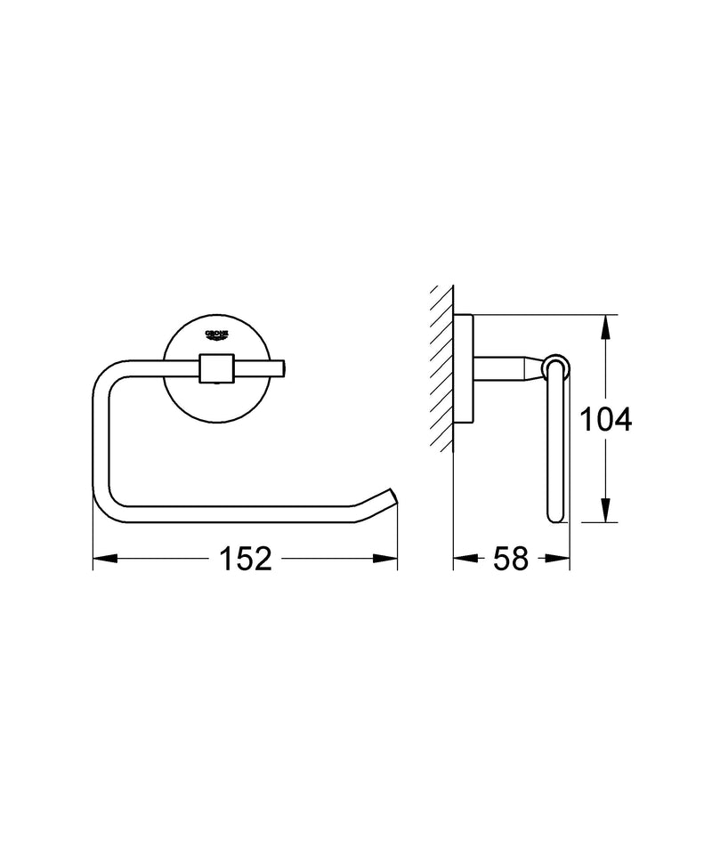 Grohe 40457001 BauCosmopolitan Paper Holder without cover, Starlight Chrome - NewNest Australia