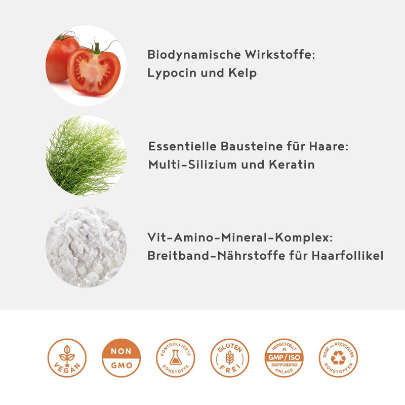 Perfect Hair - Super Hair - Biodynamic Approach For Healthy, Full And Powerful Eyebrows, Eyelashes - With Iron, Manganese, Biotin, Lycopene, Keratin And Multi-Silicon - 90 Vegan Capsules - NewNest Australia