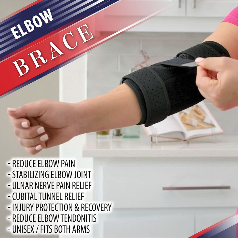 Elbow Splint Tendonitis Elbow Brace – Cubital Tunnel Brace for Sleeping - Tennis Elbow Support with Arm Compression Sleeve Elbow Immobilizer for Ulnar Nerve Brace Elbow Pain Men Women - Fits Most - NewNest Australia