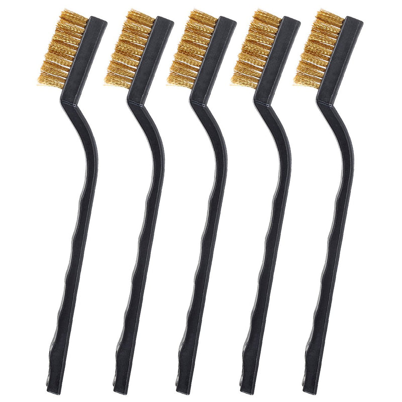 10 Pieces Wire Brush Scratch Brush (Stainless Steel + Brass), Curved Handle Masonry Brush Wire Bristle for Cleaning Welding Slag and Rust Stainless Steel + Brass - NewNest Australia