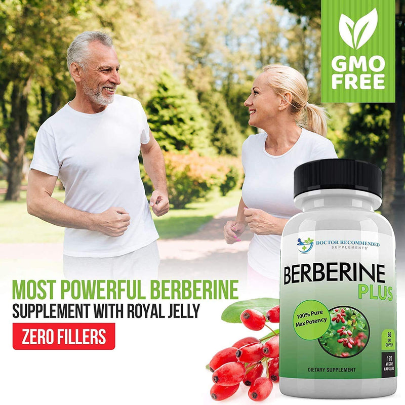 Berberine Plus 1200mg Per Serving - 120 Veggie Capsules Royal Jelly, Supports Healthy Immune System, Improves Cardiovascular Heart & Gastrointestinal Wellness - NewNest Australia