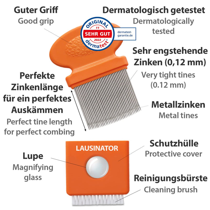 Original 3 In 1 Metal Human Lice Comb Lausinator Nit Comb Extra Fine - Children And Adults - Now With Lice Guidebook To Download (English Language Not Guaranteed) - NewNest Australia