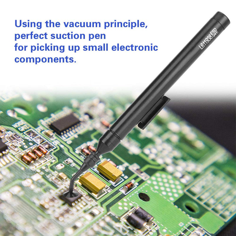 Sucking Pickup Tool, Manual Vacuum Suction Pen with 2 Suckers Tips and 6 Suckers for IC/SMD for Picking up Small Electronic Components - NewNest Australia