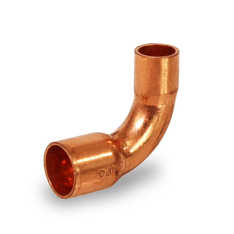 Everflow Supplies CCLT3814 90 Degree C X C Copper Long Radius Elbow Fitting with Two Copper Solder Cups, 3/8" x 1/4" - NewNest Australia