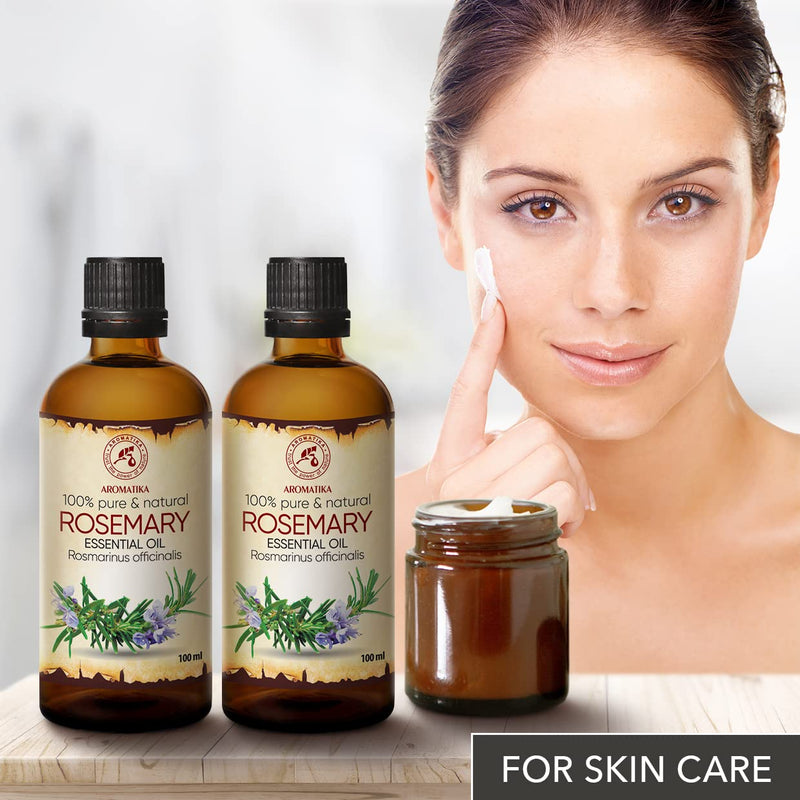 Rosemary Oil 2 X 100 Ml - Rosmarinus Officinalis - Spain - 100% Natural Pure Essential Rosemary Oil - Pure & Natural Rosemary - Good For Aromatherapy - Fragrance Diffuser - Oil Burner - NewNest Australia