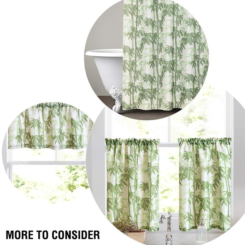 jinchan Shower Curtain Shower Drape for Bathroom Water-Repellent Bamboo Printed Sturdy Tight Weave Waterproof Oxford Fabric with 12 Hooks 1 Panel 70 inch Wide by 72 inch Long Green - NewNest Australia