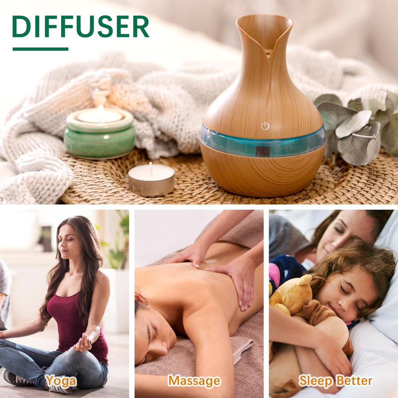 Migcaput Diffuser Essential Oils, 8 X 10 Ml Essential Oils Set, 100% Natural Essential Oils, Aroma Oil, Tea Tree, Lavender, Eucalyptus, Lemongrass, Vanilla, For Diffuser, Humidifier, Massage - NewNest Australia