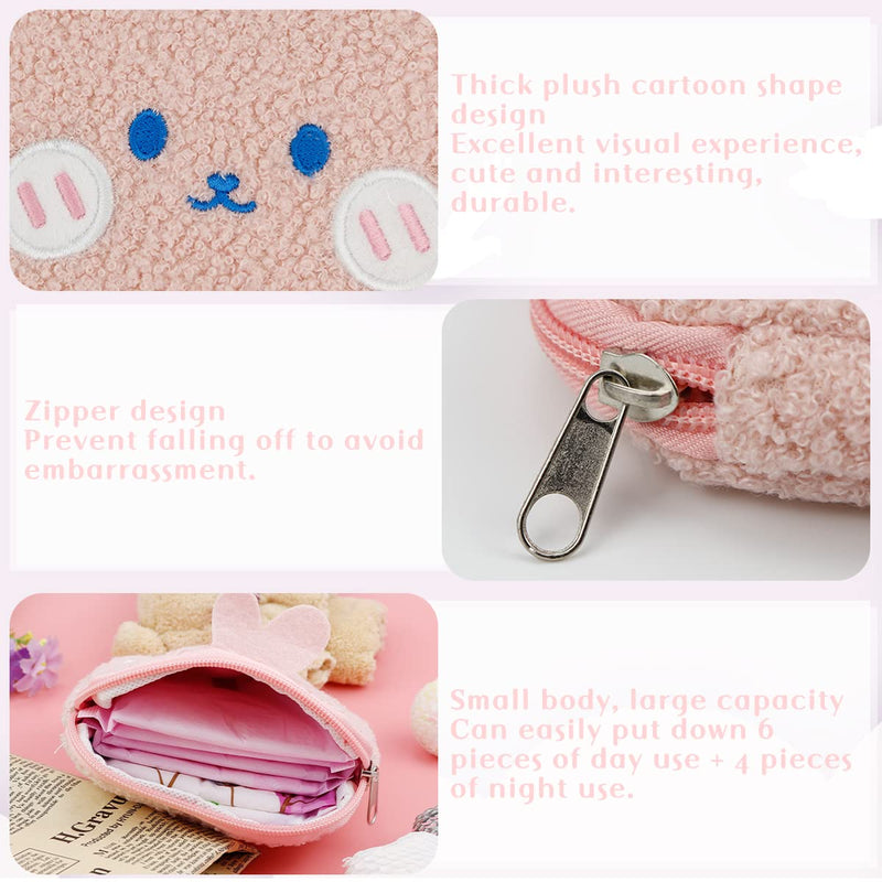 FERCAISH 1Pcs Sanitary Napkin Storage Bag - Creative Period Bag Cute Sanitary Napkin Bag Portable Sanitary Napkin Pads Storage Bags with Zipper for Teen Girls Women Ladies( Pink ) - NewNest Australia