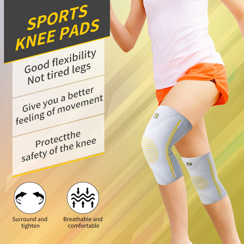 Bracoo Knee Brace, Knee Compression Sleeve Support for Men Women with Side Stabilizers, Dynamic Compression Lightweight & Breathable Support - Arthritis Pain, Injury Recovery, Running, Workout, KE92 XL Grey - NewNest Australia