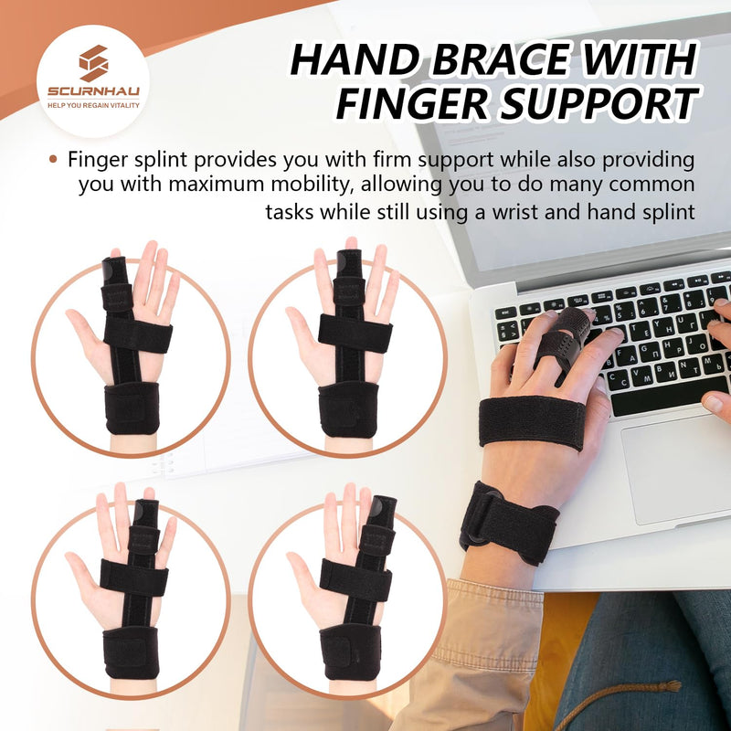 Scurnhau Finger Splint Middle Finger Splint Small Finger Bandage For Index Finger Ring Finger Orthosis For Broken Finger Trigger Finger Fracture - Left And Right Hand, S/M - NewNest Australia