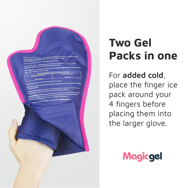 Hand Hot or Cold Pack in Glove Shape (Medium Size) for Arthritis, Chemo, Eczema & Carpal Tunnel Syndrome. Relief for Swollen & inflamed Hands in a Mitten Style with Inner Finger Cooling Pack (Single) 1 Pack - NewNest Australia