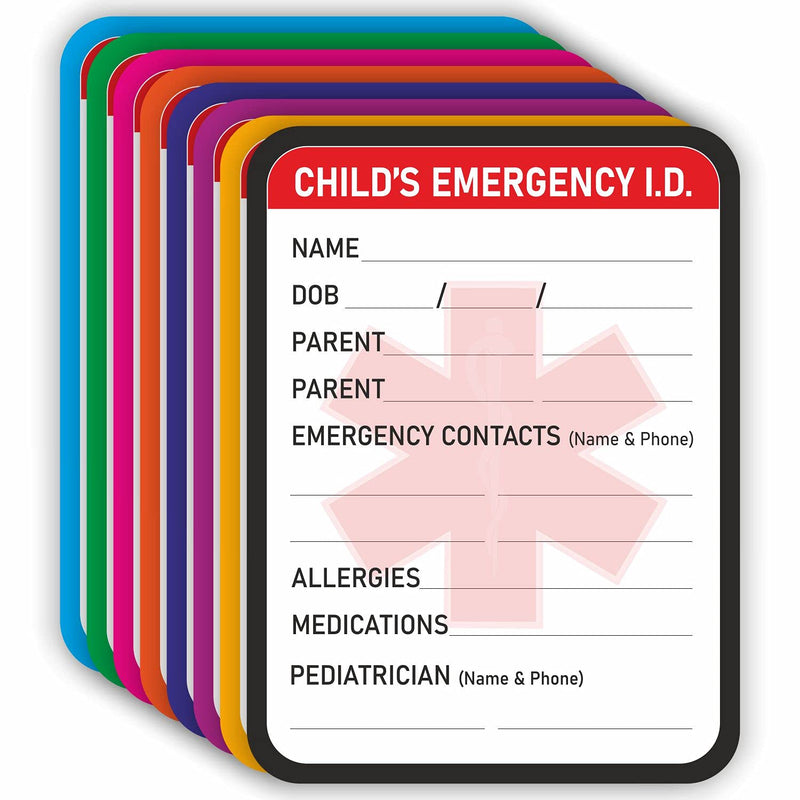 Infant Emergency Contact Sticker - (Pack of 24) 4" x 3" Child Medical Information ICE Stickers for Kids Vehicle Baby Car Seats Windows - NewNest Australia