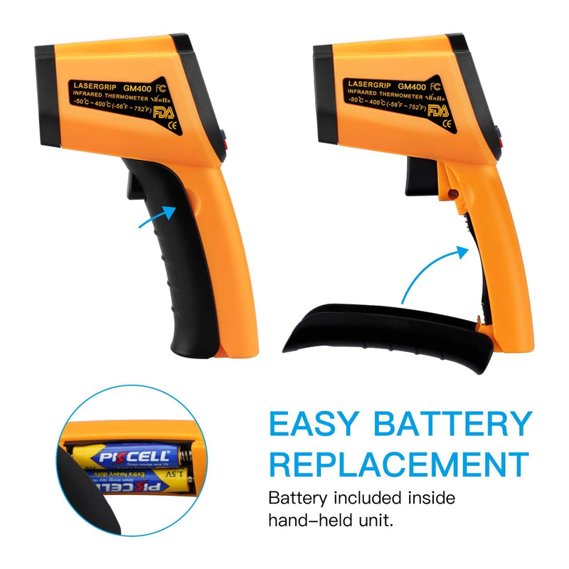 Kitchen Infrared Thermometer, -50°C to 400°C(-58°F to 752°F) Digital Laser Infrared Thermometer Gun with LCD Display - NewNest Australia
