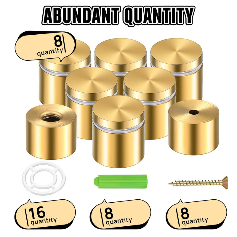 8 Sets Stainless Steel Standoff Screws Advertising Standoff Mount Metal Standoff Hardware Wall Sign Mounting Hardware for Hanging Acrylic Picture Frame (1 x 1 Inch) 1 x 1 Inch - NewNest Australia