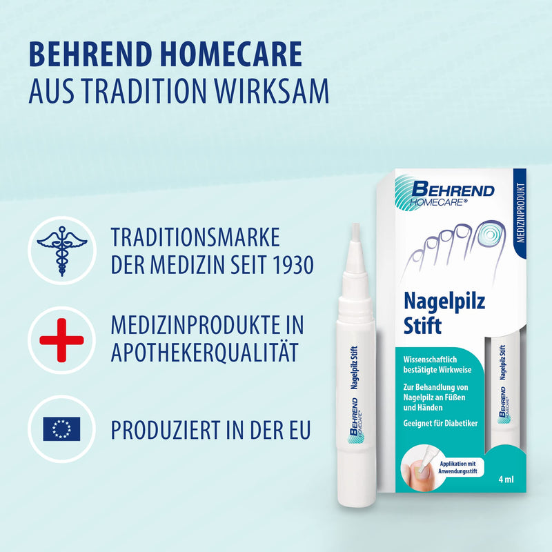 Behrend Homecare - nail fungus pen for quick nail fungus treatment for fungal infections - polish for fingernails and toenails - medical product with scientifically proven effectiveness - NewNest Australia