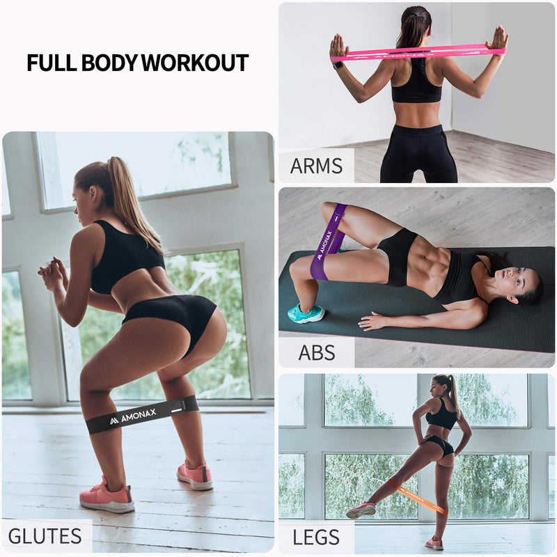 Amonax Resistance Bands Set for Women and Men, Exercise Fitness Home Gym Bands for Legs and Glutes and Arms. Yoga, Pilates Resistant Band Mini Loop Bands, Therapy Stretch Band - NewNest Australia