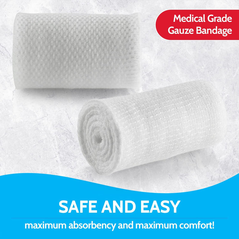 Gauze Bandage Rolls - 4 Yards Per Roll of Sterile Medical Grade Gauze Bandage and Stretch Bandage Wrapping for Dressing All Types of Wounds and First Aid Kit by MEDca, (2" Pack of 12) 2 Inch 12 Count (Pack of 1) - NewNest Australia