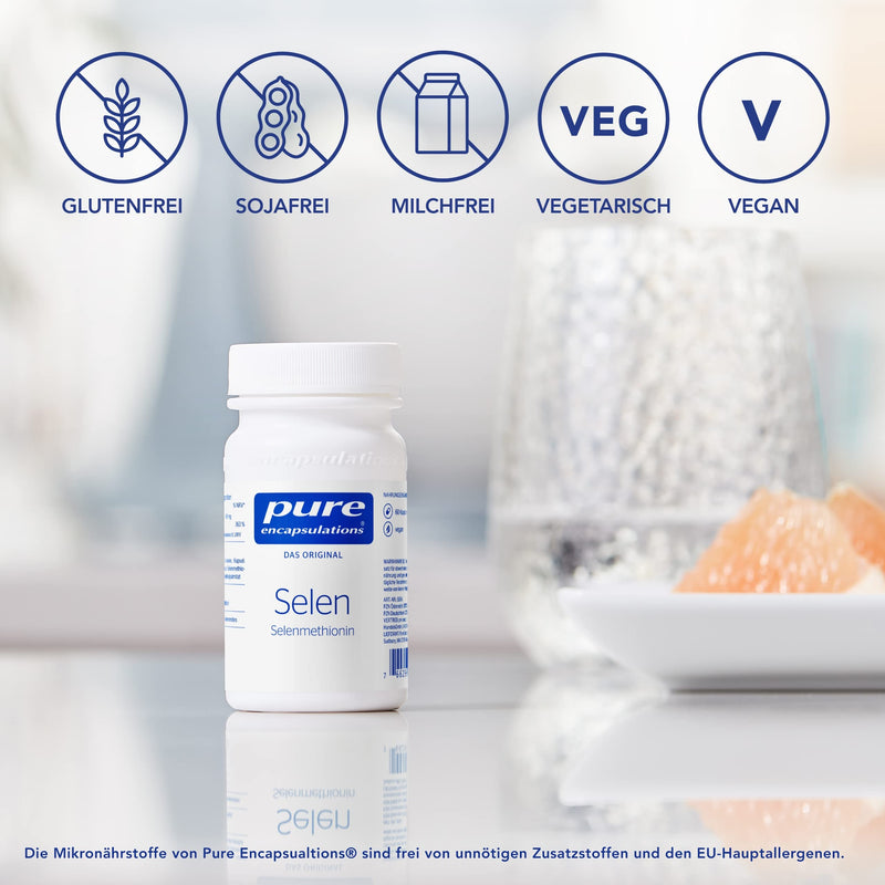 Pure Encapsulations - Selenium (selenomethionine) - Organically bound selenium methionine for the sustainable supply of the thyroid and immune system - 60 vegan capsules 60 pieces (pack of 1) - NewNest Australia