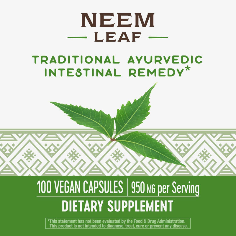 Nature's Way Premium Herbal Neem Leaf 950 mg per serving, 100 Capsules - NewNest Australia