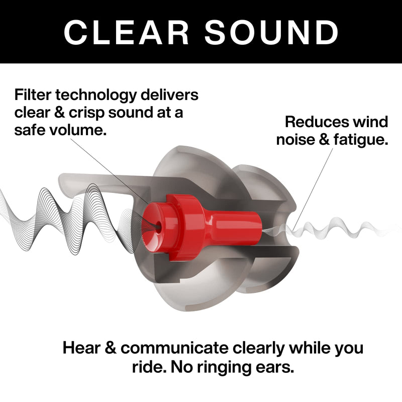 EarPeace Moto Original Noise Reduction Earplugs Reusable, High Fidelity Hearing Protection for Motorcycles, Motorsports, Touring, Commuting and Racing Medium Size up to 26dB Noise Canceling Black Case Moto - Original - NewNest Australia