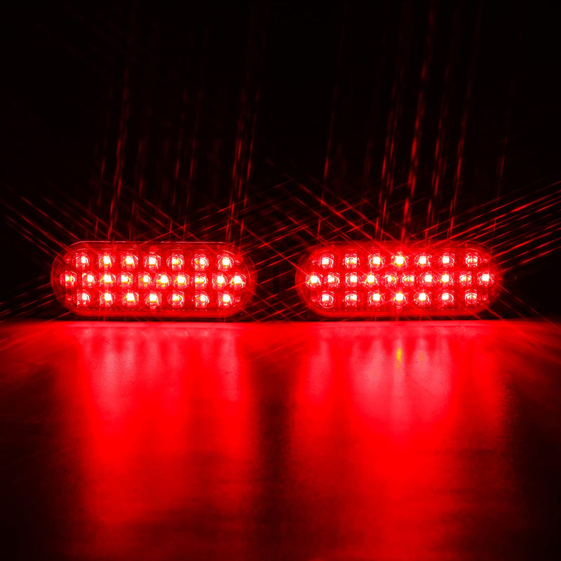 LINKITOM Oval Aluminum Housing Ultra Slim Trailer Lights, 24-LED Brake Turn Signal Side Marker Tail Lights for Boat Trailer Truck RV [DOT Certified] [IP67] - NewNest Australia
