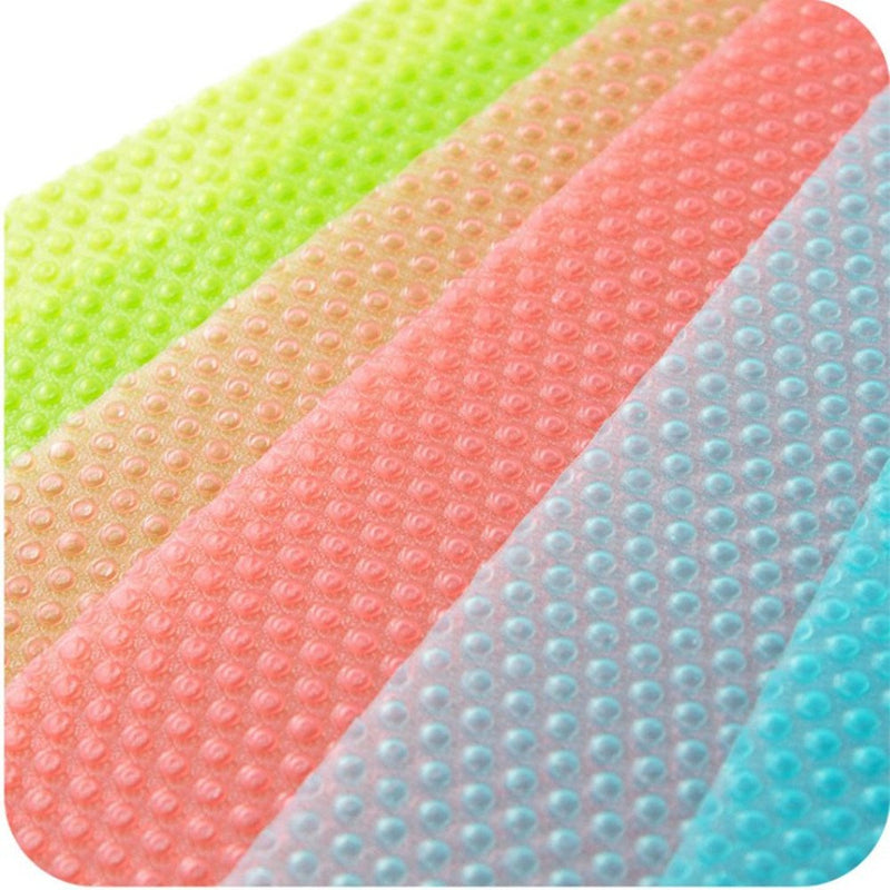 NewNest Australia - seaped 5 Pcs Refrigerator Mats,EVA Refrigerator Liners Washable Can Be Cut Refrigerator Pads Fridge Mats Drawer Table Placemats,Shelves Drawer Table Mats,Size 17.6"x11.3",Red/1 Green/2 Blue/2 