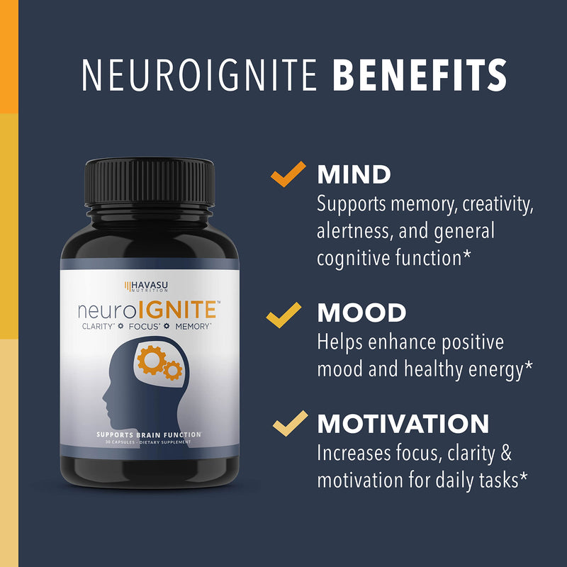 Nootropics Brain Performance Supplement for Memory, Focus and Clarity with St. John's Wort for Brain Boost 30 Count (Pack of 1) - NewNest Australia