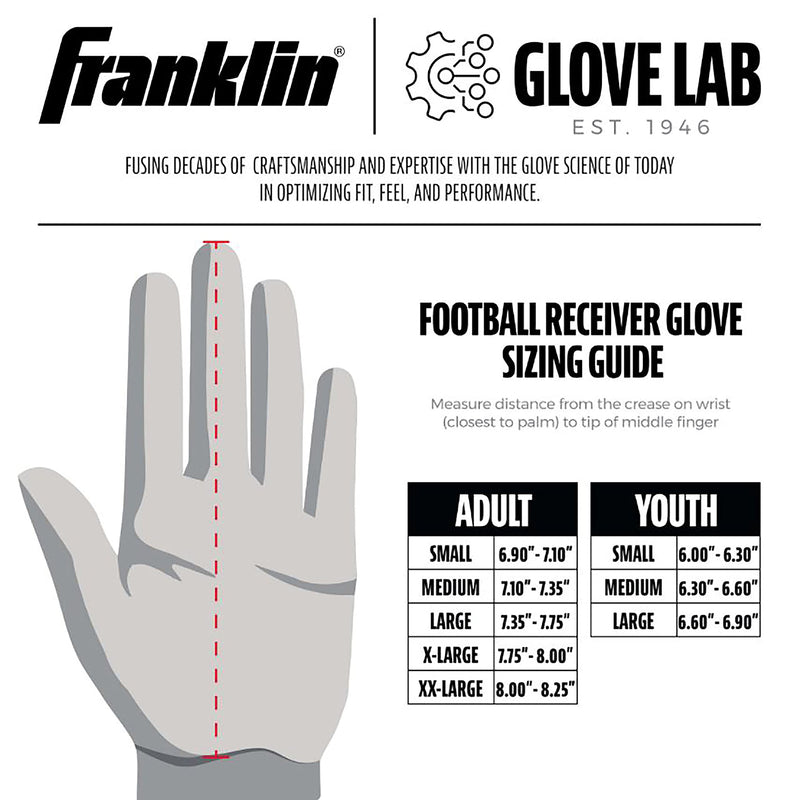 Franklin Sports Youth Football Receiver Gloves - Shoktak Youth Gloves - Kids Football Receiver Gloves - High Grip Football Gloves for Kids Youth Large Black/White - NewNest Australia