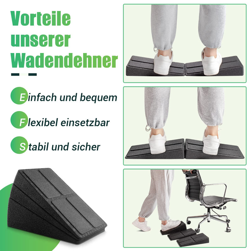 Nooncrazy Calf Stretcher Set Of 3, Mobilization Wedge Suitable For Calf Extender, Leg Extender, Plantar Stretching, Plantar Fasciitis And Achilles Tendonitis Solutions - NewNest Australia